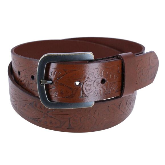 Wrangler Men's Morning Glory Tooled Western Belt - Picture 1 of 4